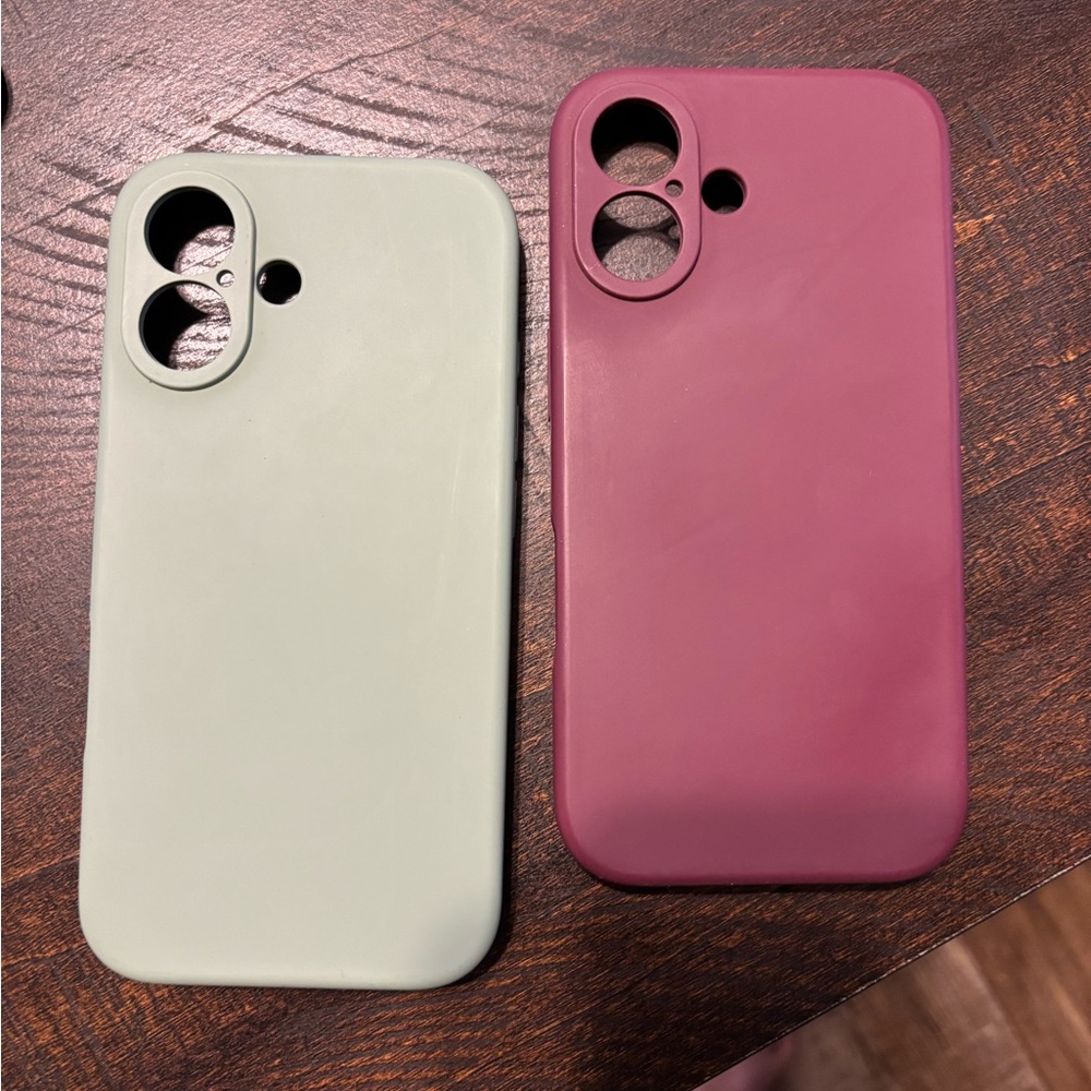 Two iPhone 16 Rubber Silicone Phone Cases